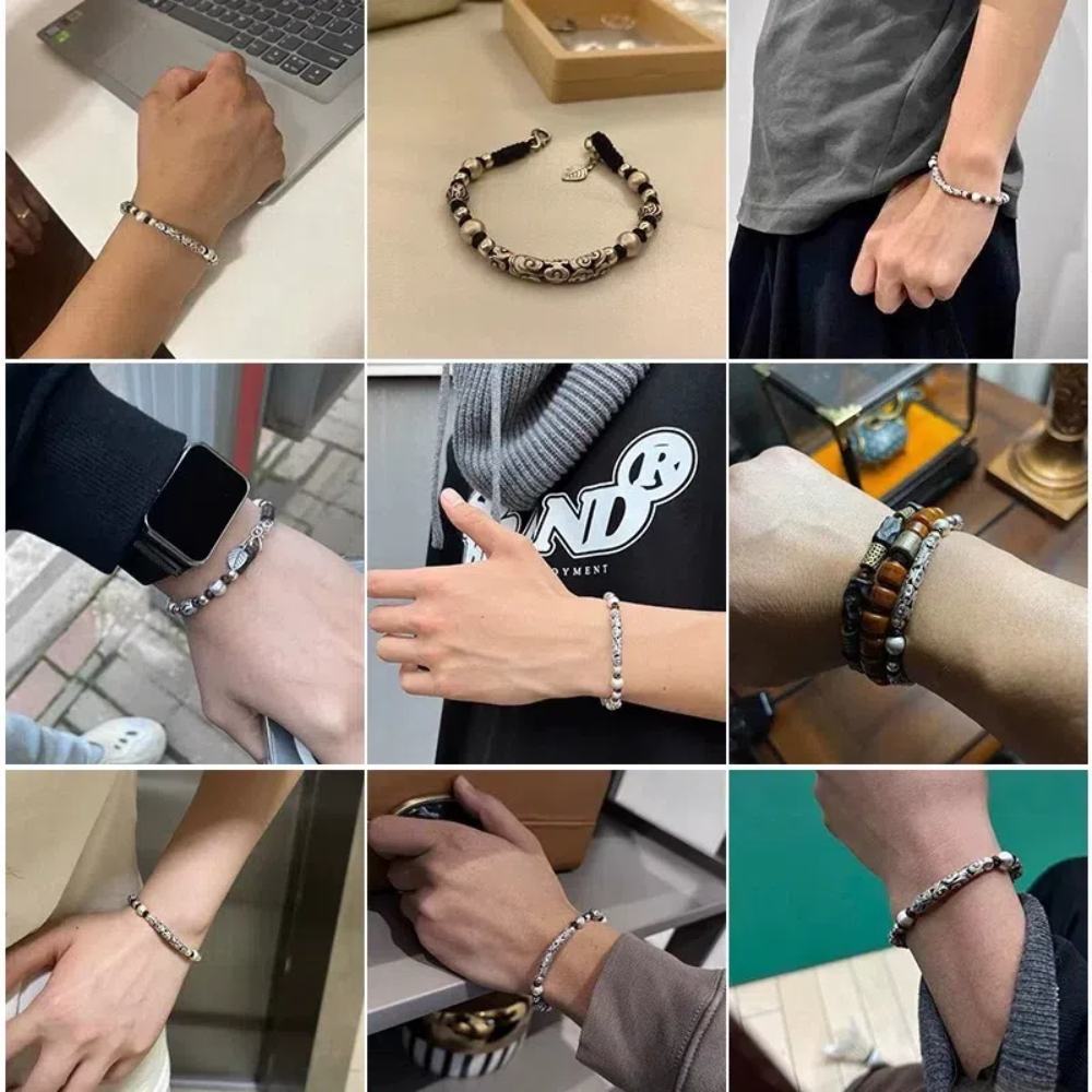 招財開運S925純銀祥雲款編織手鍊  附馬卡收納盒 , , large