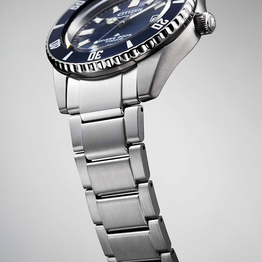CITIZEN 星辰 限量 鈦 1977征服潛水復刻機械錶-銀x藍/41mm NB6021-68L, , large