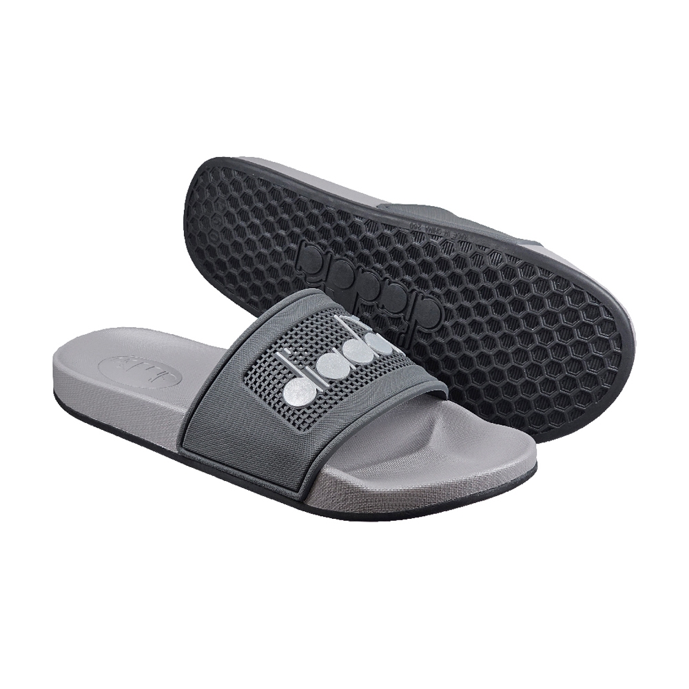 DIADORA迪亞多那 柔軟透氣雲拖鞋 男鞋 簡約 時尚 素色 不吸汗 好穿脫 吸衝 足弓支撐 耐磨 耐穿 止滑 黑 灰, , large