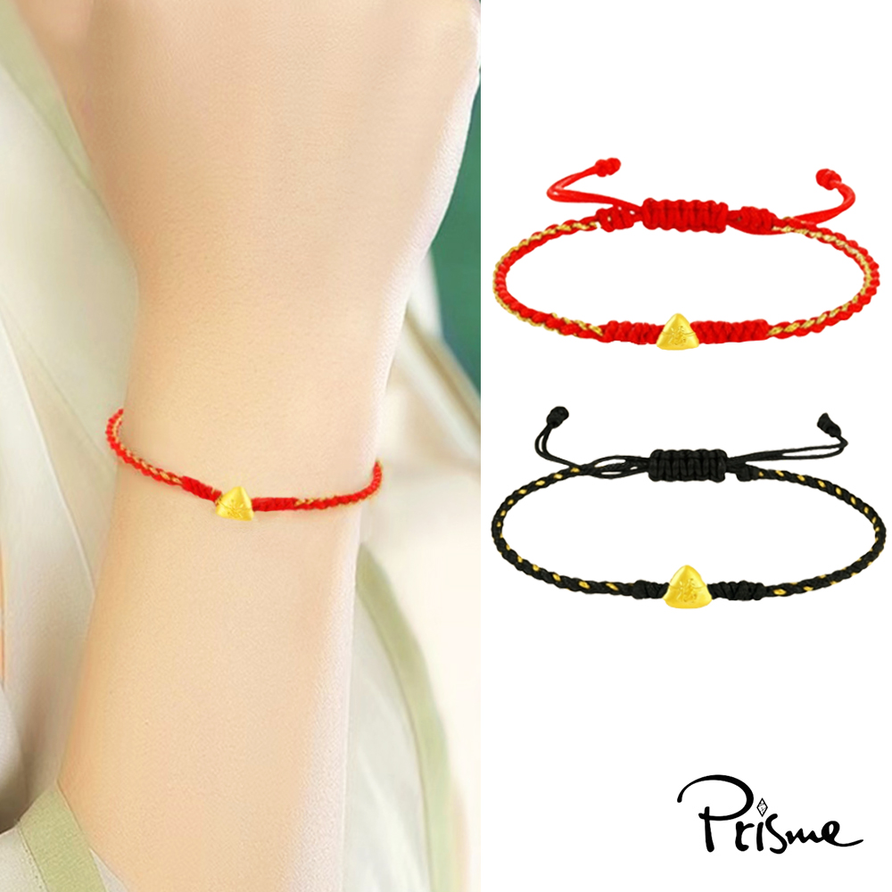 【Prisme Gold】黃金手鍊 粽子 編織手鍊 二入對組 (金重：約0.02錢±0.01), , large
