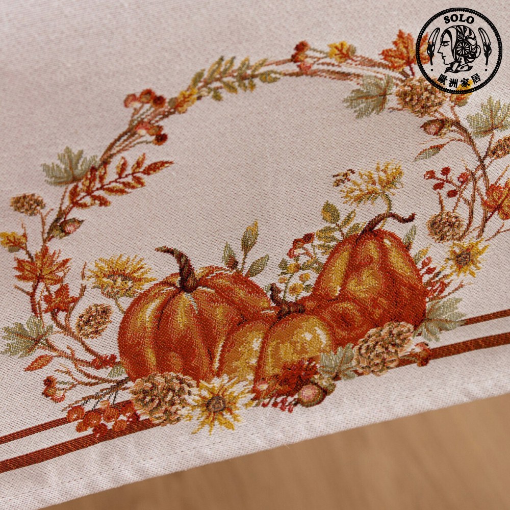 【SOLO Vintage】LCW Home 45x120cm Pumpkin Table Runner Made in Turkey, , large