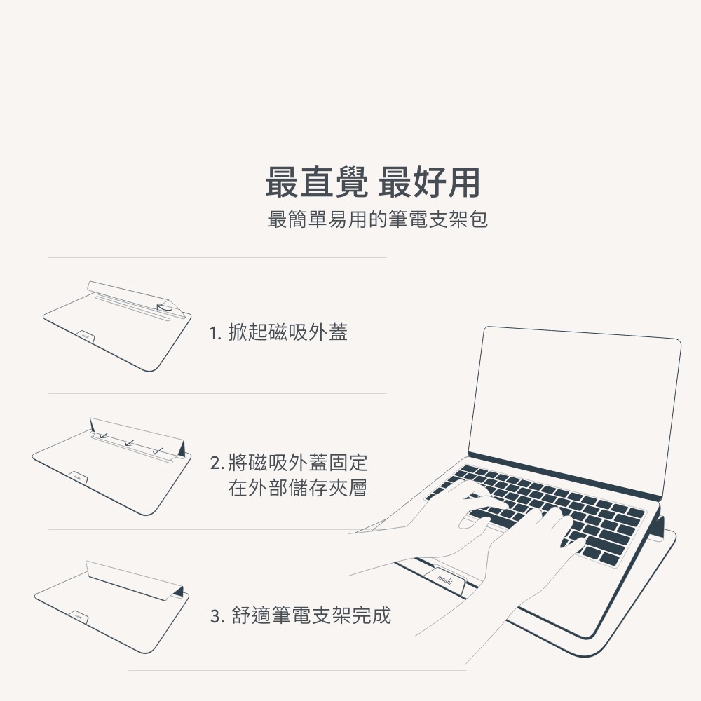 Moshi Muse 13吋 三合一多功能筆電支架包, , large