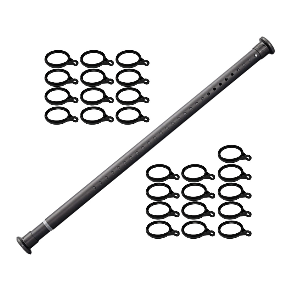 免打孔伸縮桿-磨砂黑-3.6-4.1公尺(送25個吊環), , large