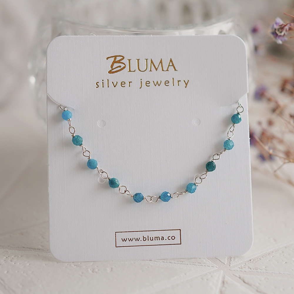 Blue Apatite Curtain Sterling Silver Bracelet, , large