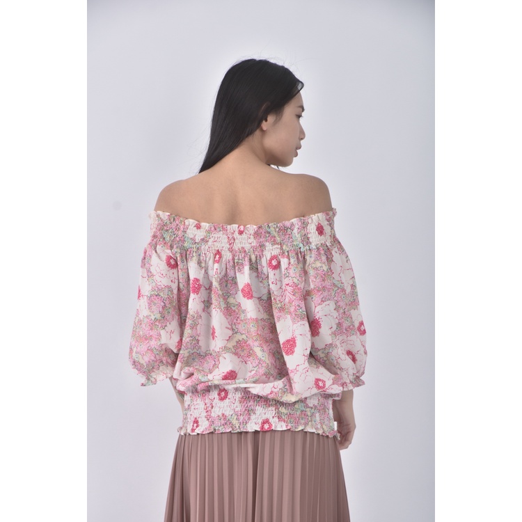 (S) 質感紡紗粉色短袖上衣二手衣, , large