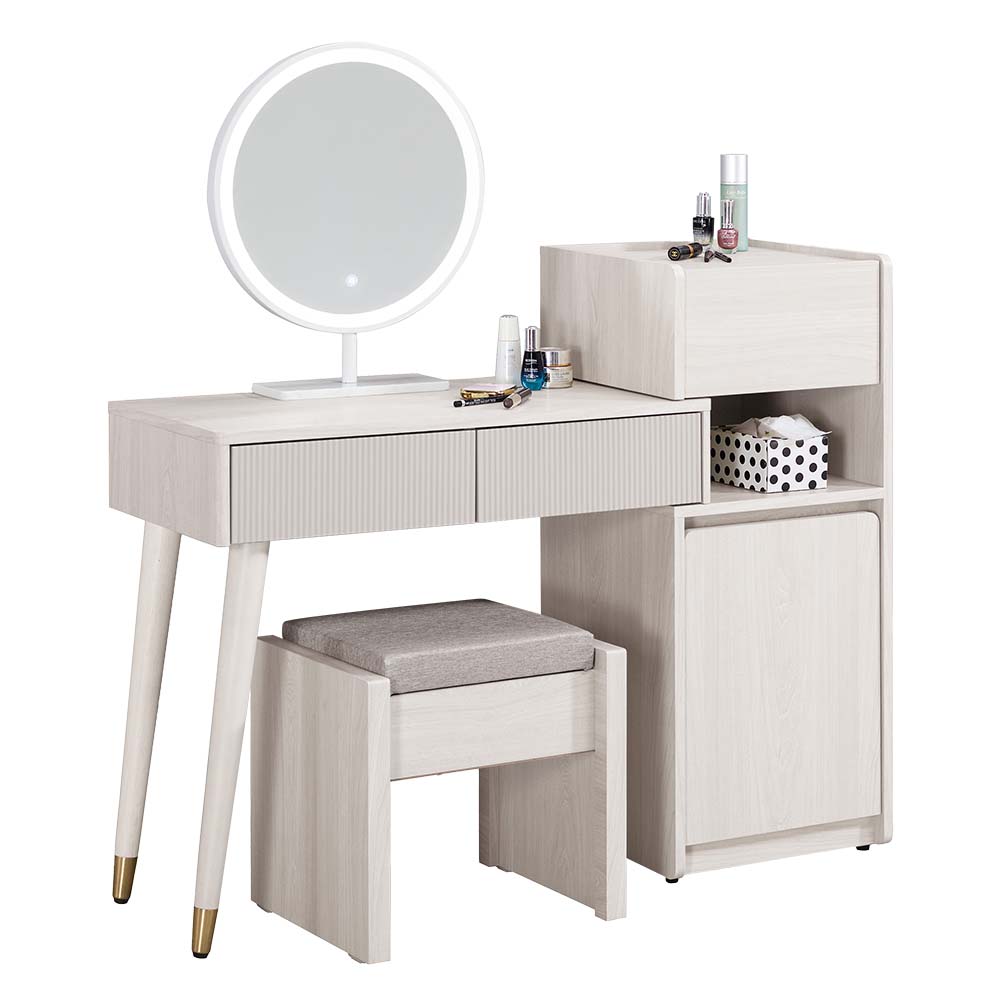 【Hampton 漢汀堡】安莉2.7尺伸縮鏡台化妝台-含椅, , large
