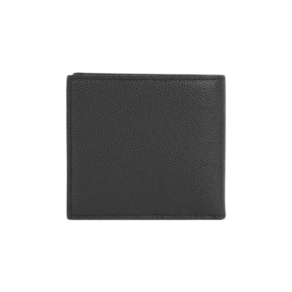 BALLY 銀字Logo 粒紋小牛皮對開8卡短夾(黑色), , large