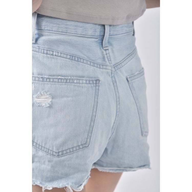 (S) uniqlo jeans丹寧牛仔棉質刷破純棉藍色短褲二手衣, , large
