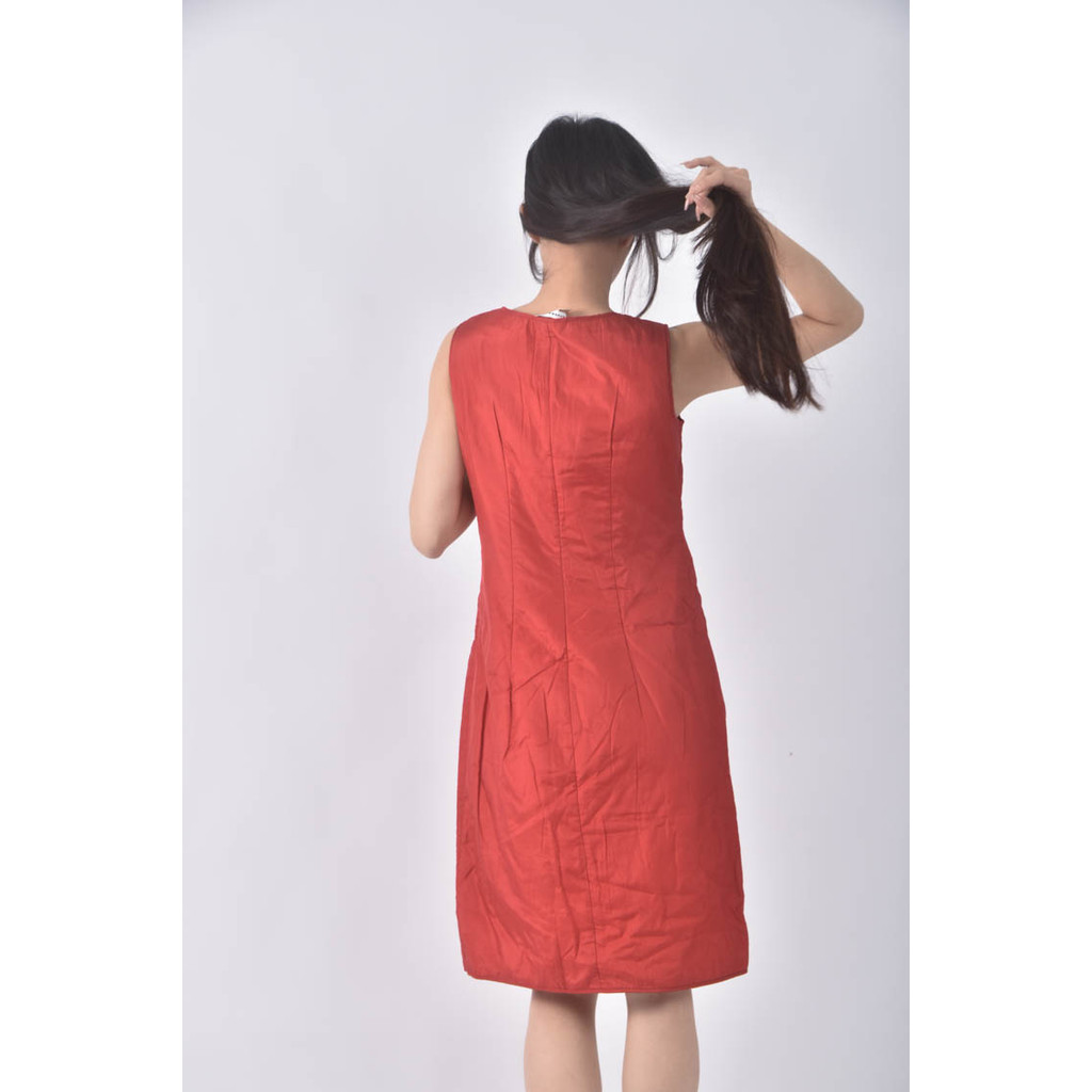 (S) liviana conti無袖紅色洋裝二手衣, , large