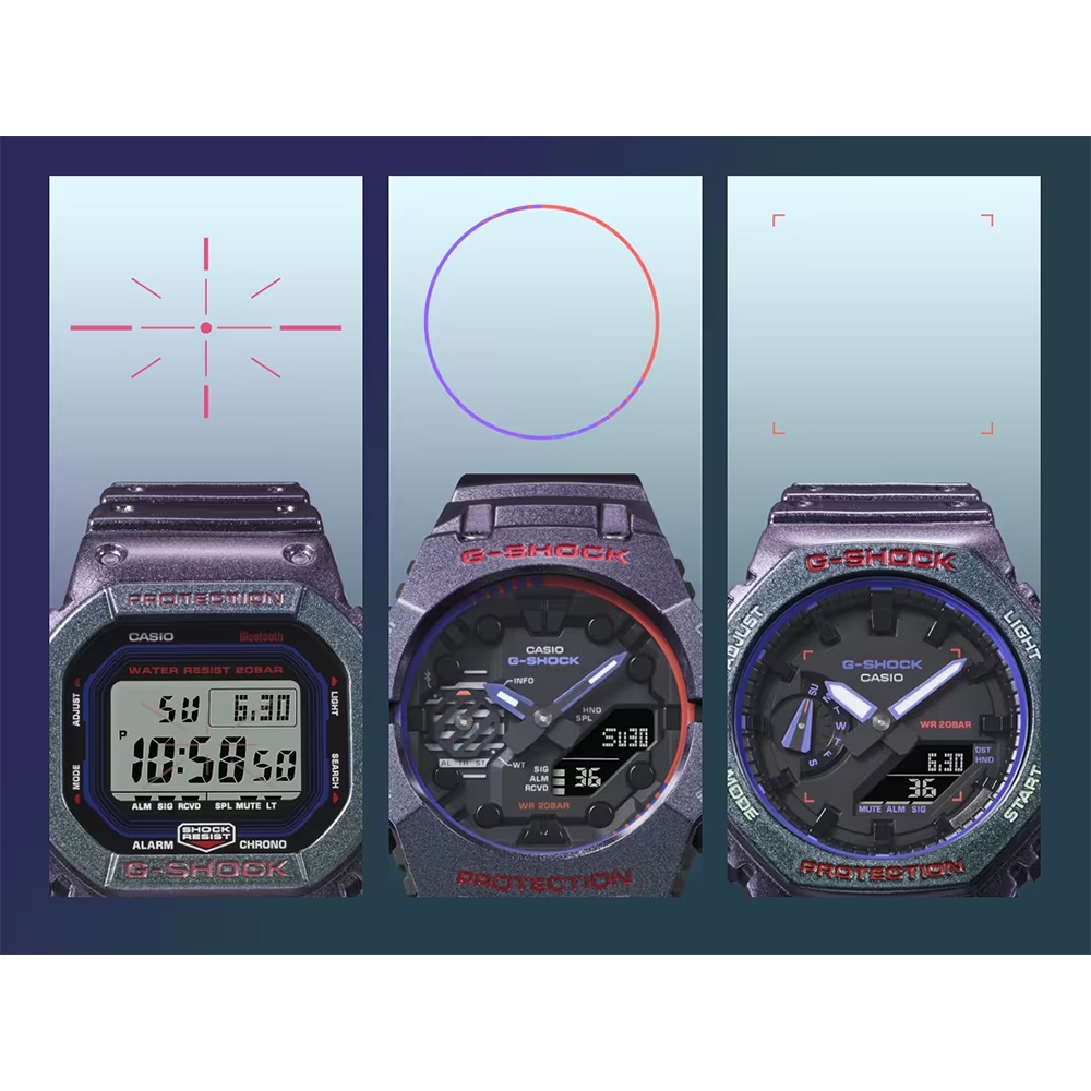 CASIO 卡西歐 G-SHOCK 電競玩家 炫彩烤漆 八角 手錶 GA-2100AH-6A, , large