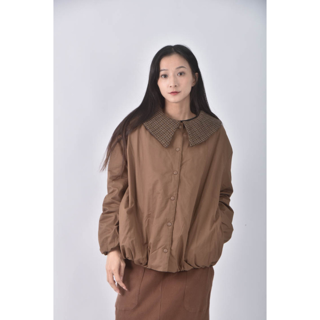 (XL) 邊縫棉質純棉棕色外套二手衣, , large