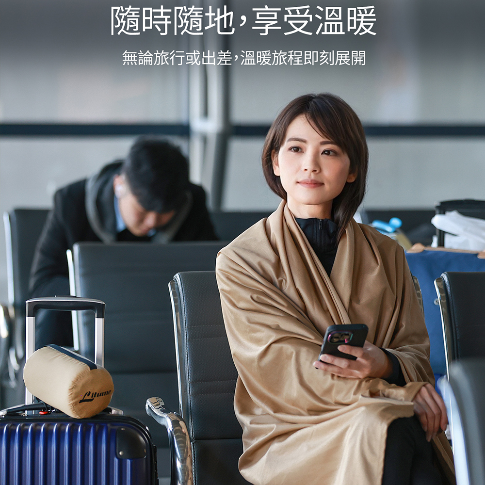 Litume E650 天鵝絨旅行毛毯 奶茶色, , large