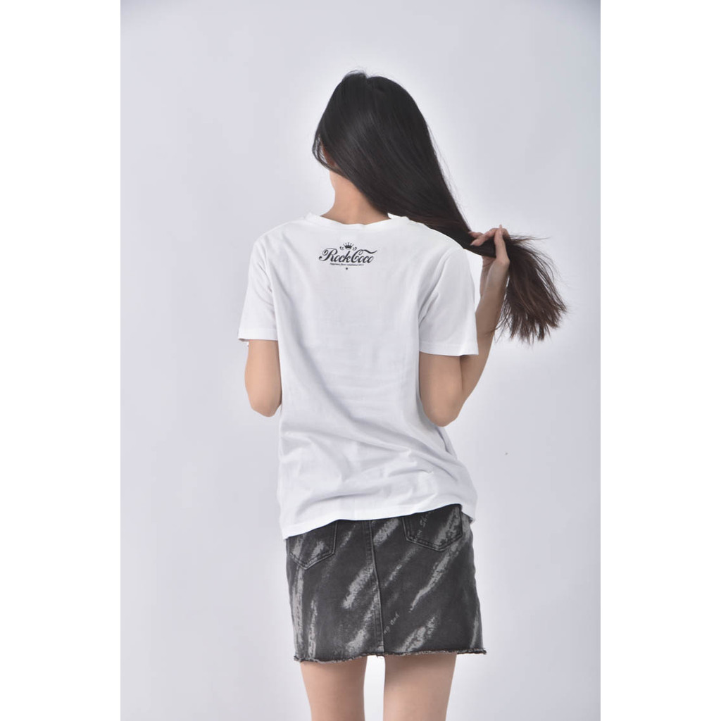 (XS（含）以下) rockcoco棉質純棉白色短袖上衣二手衣, , large
