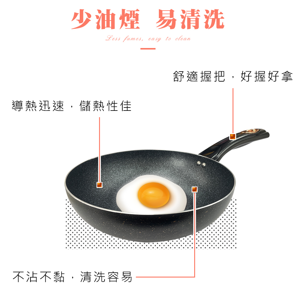 CLARE 可蕾爾 羽鑚不沾炒鍋深煎鍋IH無蓋 34cm-Leidea樂德兒, , large