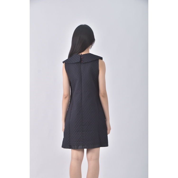 (S) jis質感棉質無袖藍色洋裝二手衣, , large