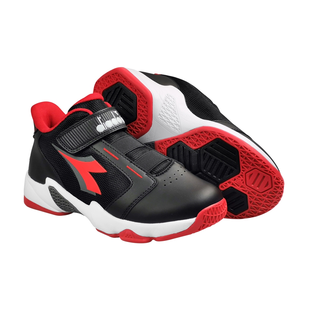 DIADORA迪亞多那 大童籃球運動鞋 童運動鞋 籃球鞋 童鞋 魔鬼氈 保護後跟 吸震 減壓 健康鞋墊 止滑 白藍 黑紅, , large