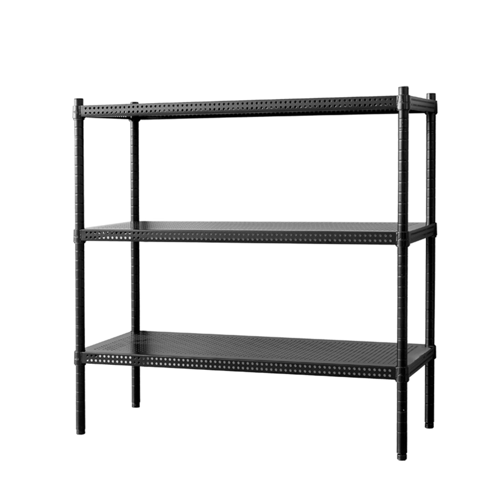 【Y HOUSE】90x35x90公分 沖孔板三層架 洞洞板層架 鐵架 -烤漆黑, , large
