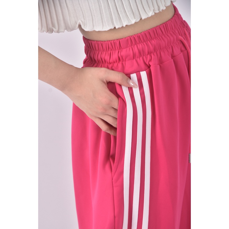 (S) three colon高腰質感三線粉色長褲二手衣, , large