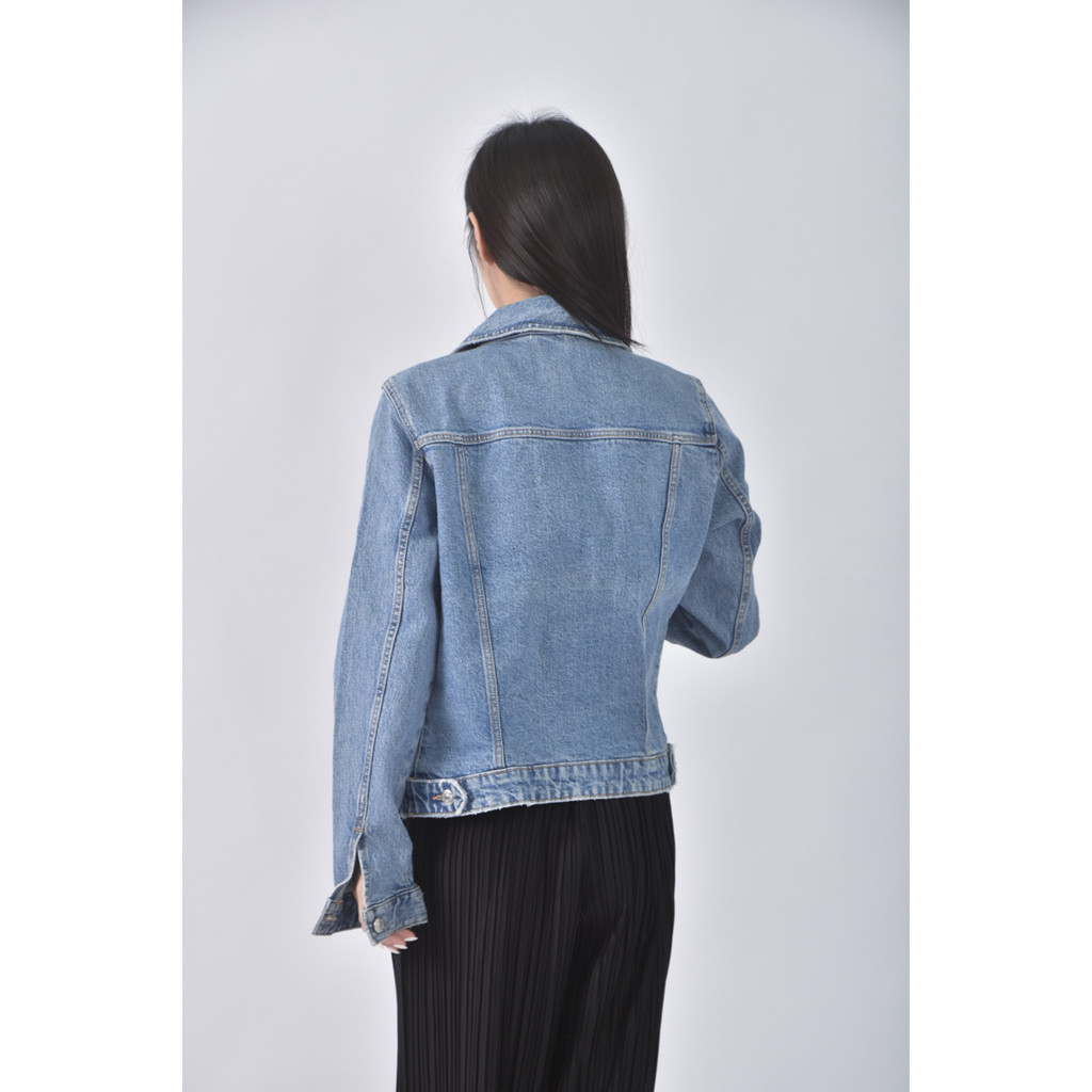 (S) 【金莎私服】zara丹寧牛仔質感棉質藍色外套二手衣, , large