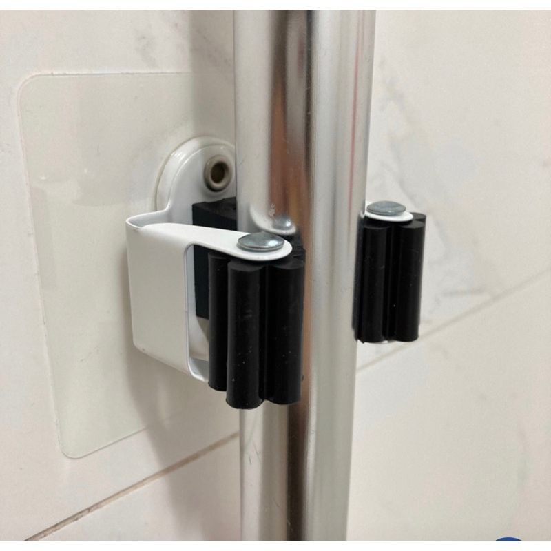 [熊好貼國際]拖把架 掃把架 好神拖 馬桶刷架（ 台灣製造） 壁掛 凹凸紋路牆面可貼（超黏貼) 無痕掛勾 居家收納, , large