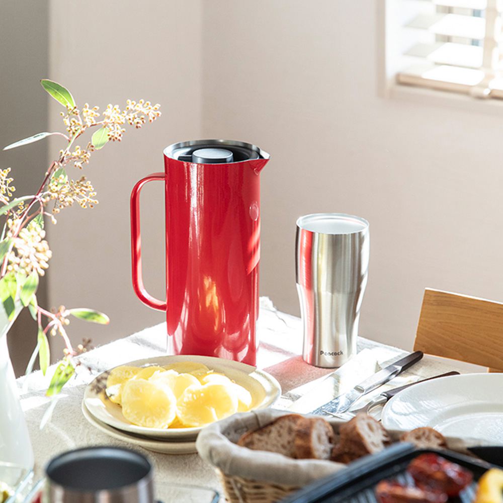 【日本孔雀Peacock】Living Pot 時尚保溫壺 不鏽鋼水壺 桌上壺 1.0L-任選色, , large