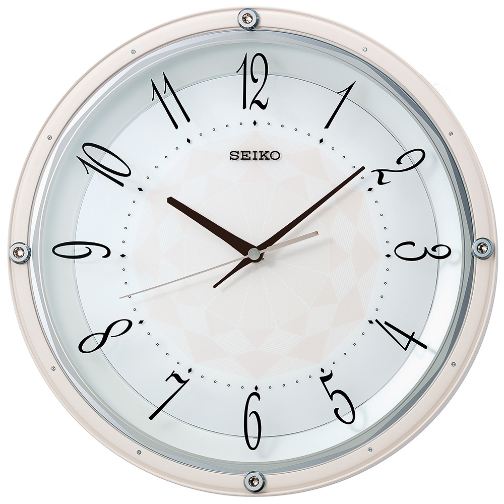 SEIKO 精工 淡雅萬花筒 靜音滑動秒針時鐘 掛鐘 QXA830P, , large