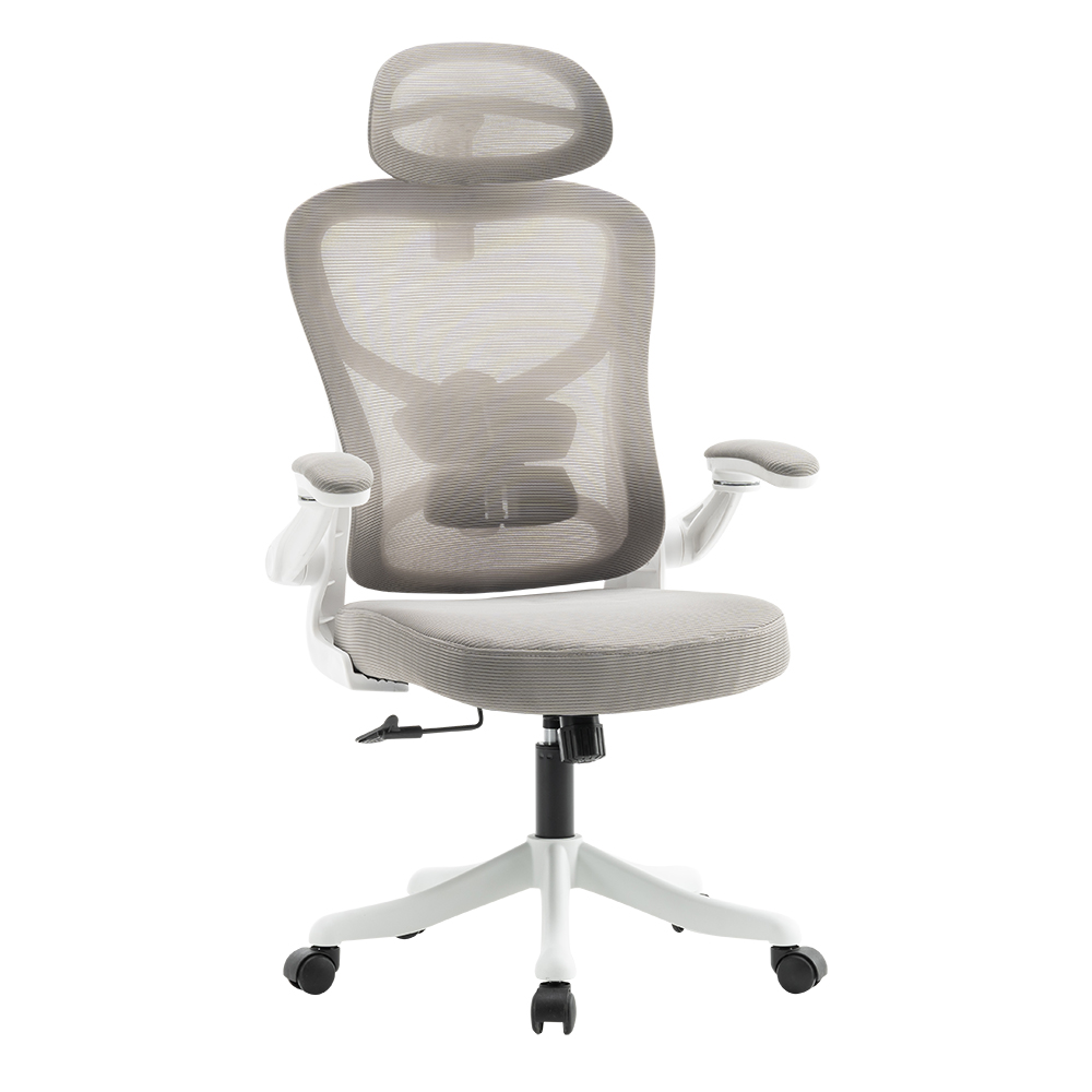 【Hampton 漢汀堡】克斯爾網布扶手辦公椅-灰色, , large