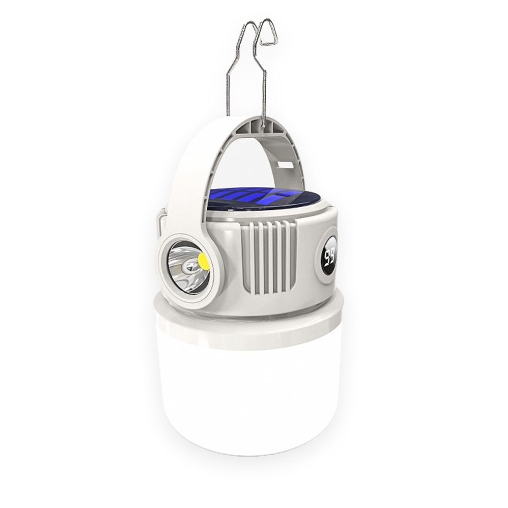 2-in-1 Solar Camping Light / White / 1 Unit, , large