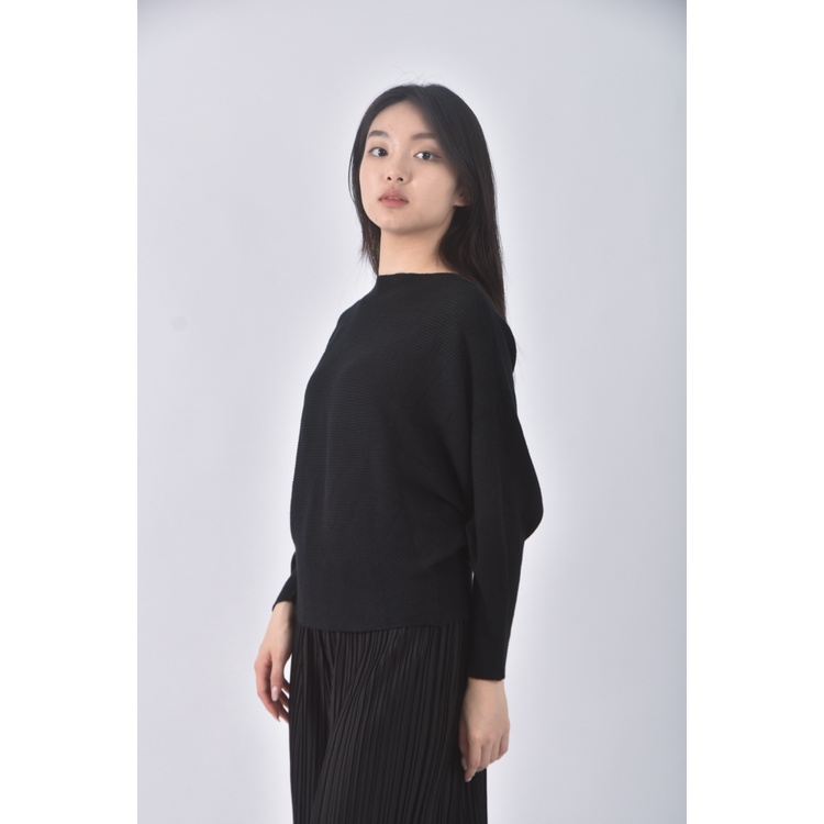 (XL) 坑紋黑色長袖上衣二手衣, , large