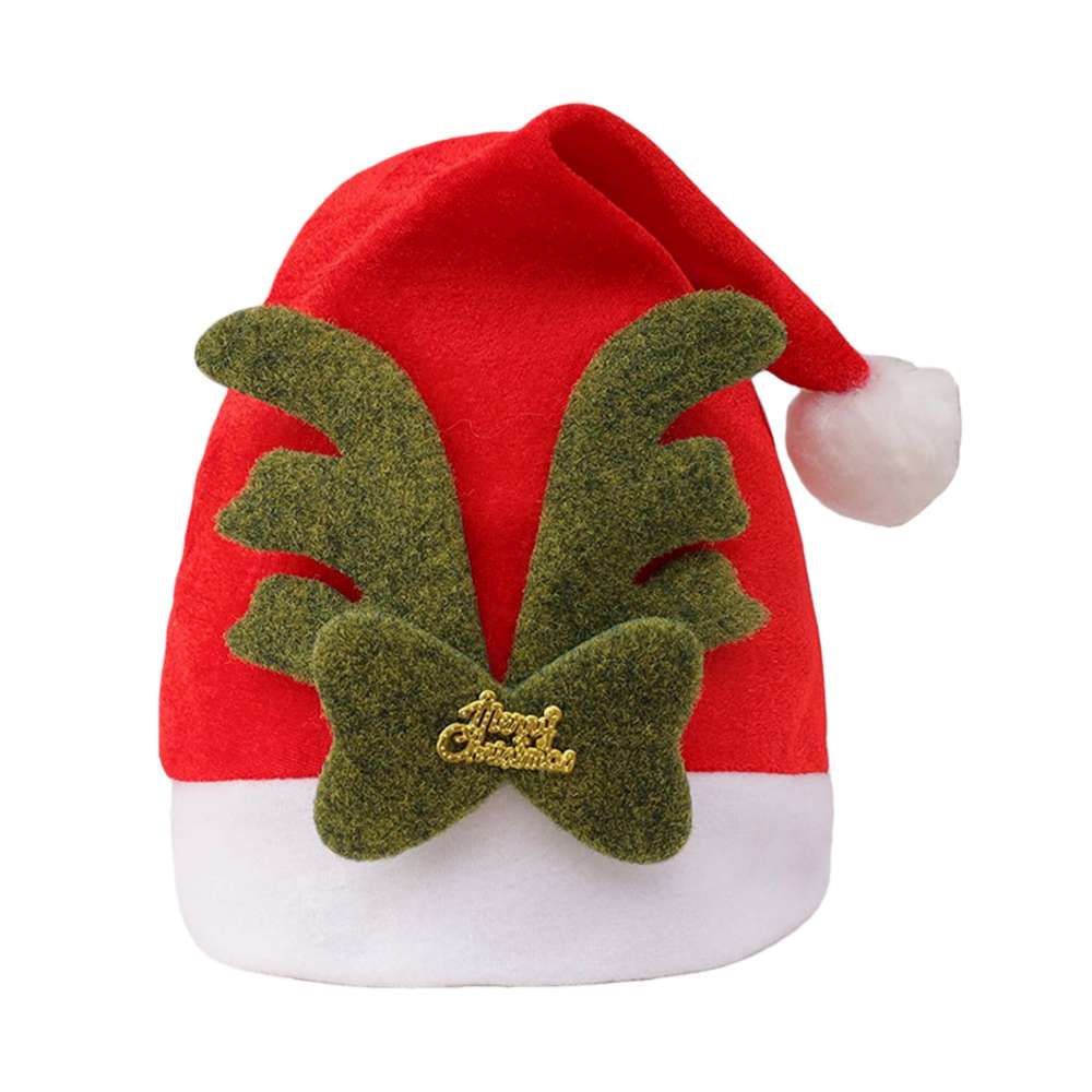 摩達客-紅絲絨布綠鹿角聖誕帽-交換禮物耶誕派對推薦, , large