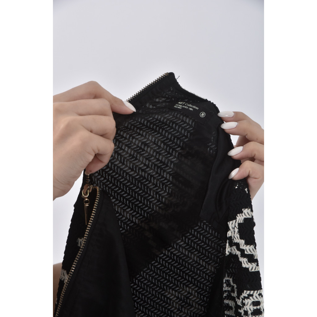 (M) net圓領黑色洋裝二手衣, , large