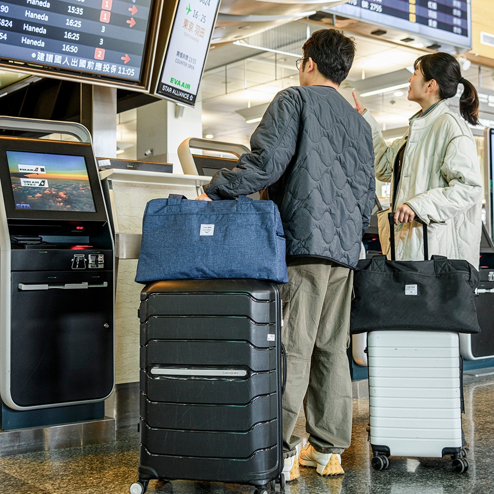 【YUNJOIN】 行李箱拉桿手提袋-灰色 厚實 挺立 大容量 收納包 拉桿袋 旅行袋 行李袋 防潑水, , large