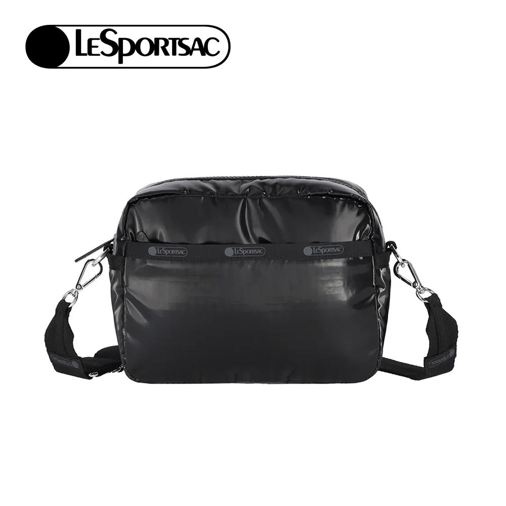 |快速出貨|Lesportsac Deluxe Crossbody 拉鍊斜背包/ 亮面黑, , large