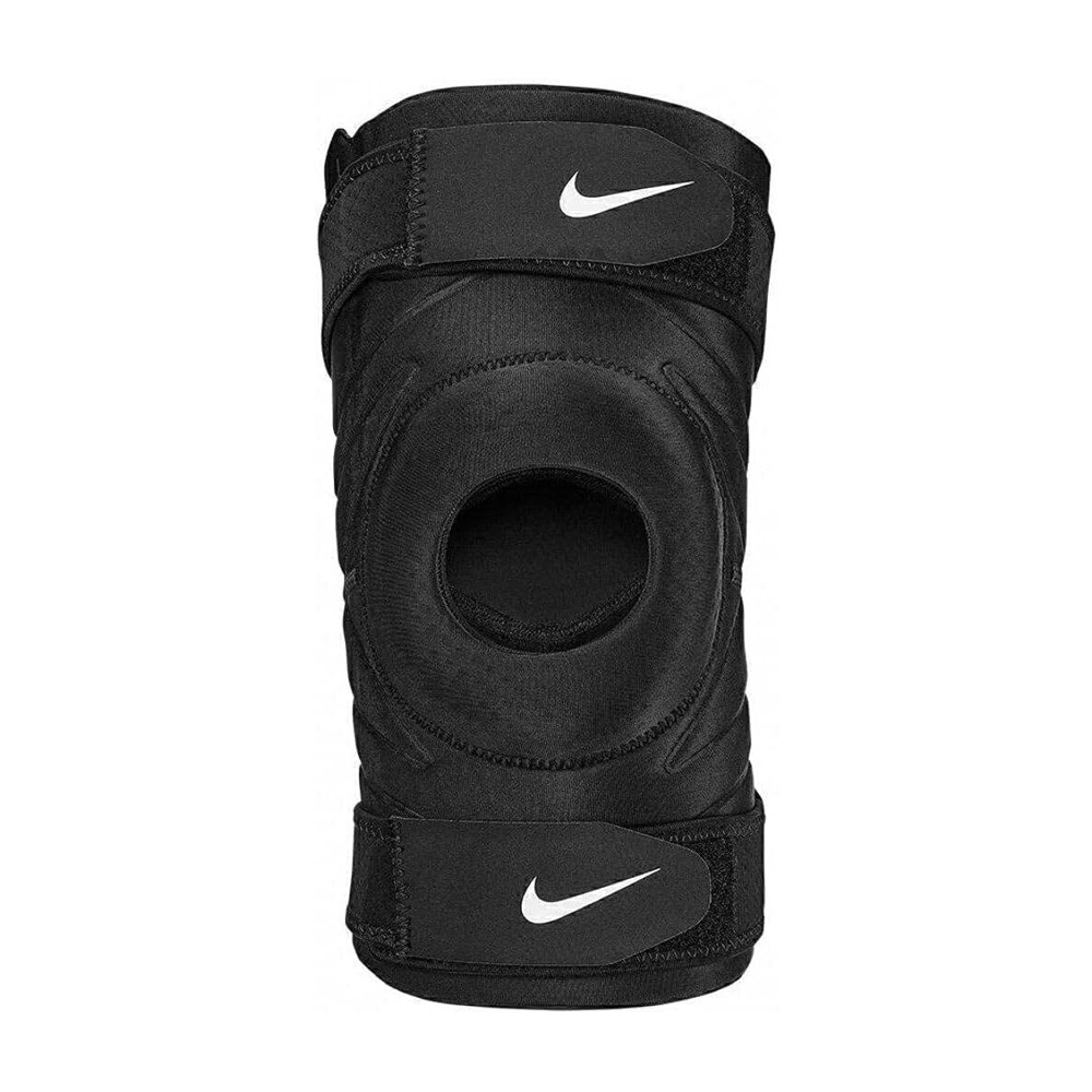 NIKE PRO 開口調節式護膝 健身 護具 護膝 魔鬼氈 支撐 防撞 保護 耐用 透氣 舒適 針織 黑S/M/L/XL, , large
