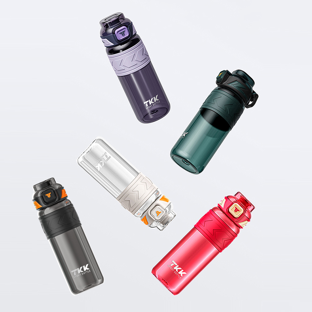 【TKK】美國進口Tritan邁越系列 手提式 兩用 運動水壺600ML(附提帶)-電光白, , large