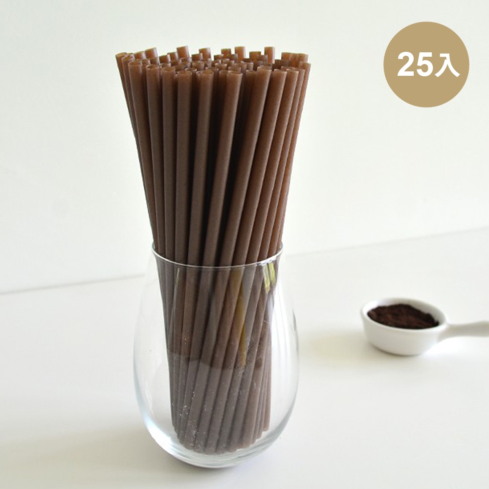 【100%植】6*210mm環保標章認證吸管 環保吸管 咖啡吸管 25入, , large