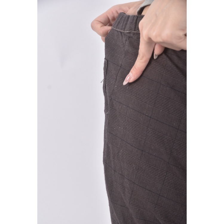 (XL) t parts格紋棕色長褲二手衣, , large