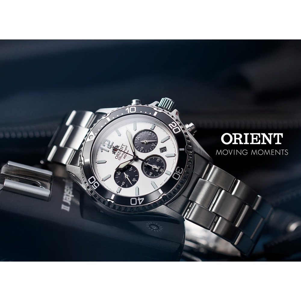 ORIENT 東方錶 Sports 熊貓錶 潛水風格太陽能三眼計時手錶-42.8mm RA-TX0203S, , large