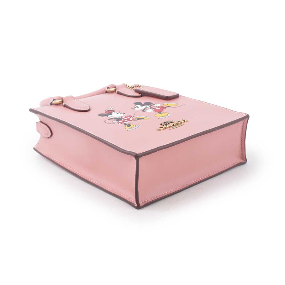 COACH Disney X Coach 米奇米妮溜冰圖案迷你二用琴譜包/淺腮紅粉, , large