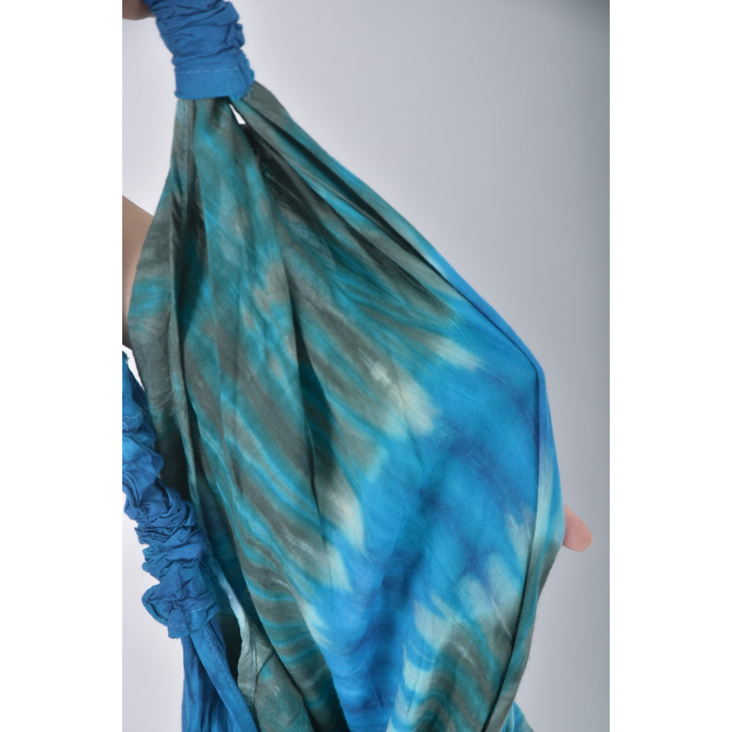 (L) 質感吊帶度假風藍色上衣二手衣, , large