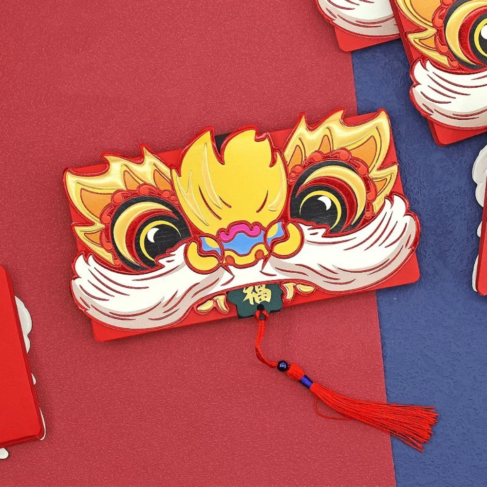 【A&R】年年運轉創意折疊紅包袋 如意吉祥款 一入(六卡位 可放鈔票 可放禮卷 過年 生日)-如意吉祥, , large
