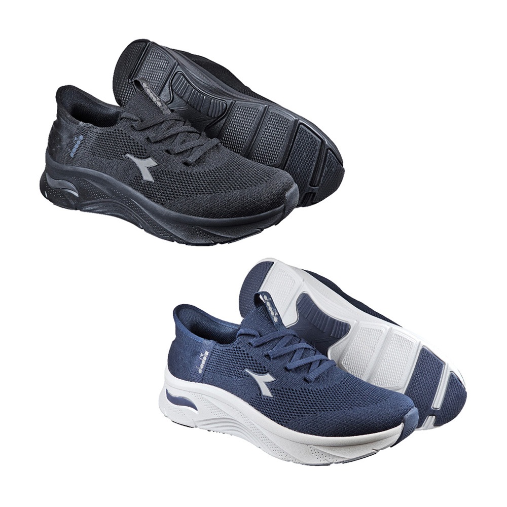 DIADORA迪亞多那 輕旅悠遊健走鞋 男運動鞋 休閒鞋 男鞋 寬楦 反光 輕量 透氣 吸震 耐用 耐磨 止滑 黑 藍, , large