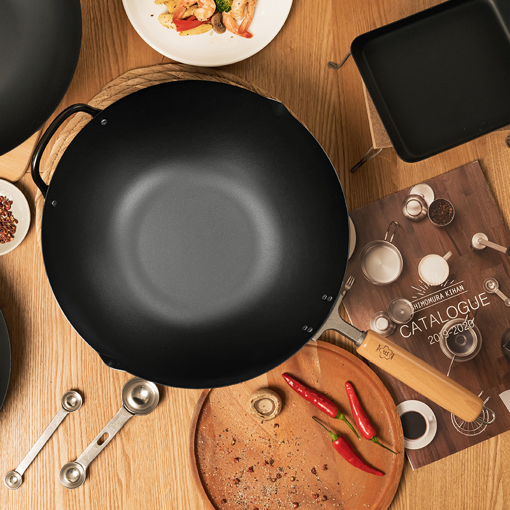 【Japan TAKUMI】Takumi Rock-Pattern Iron Wok / Chinese Iron Wok 33cm (Made in Japan / Exclusive Collaboration Model), , large