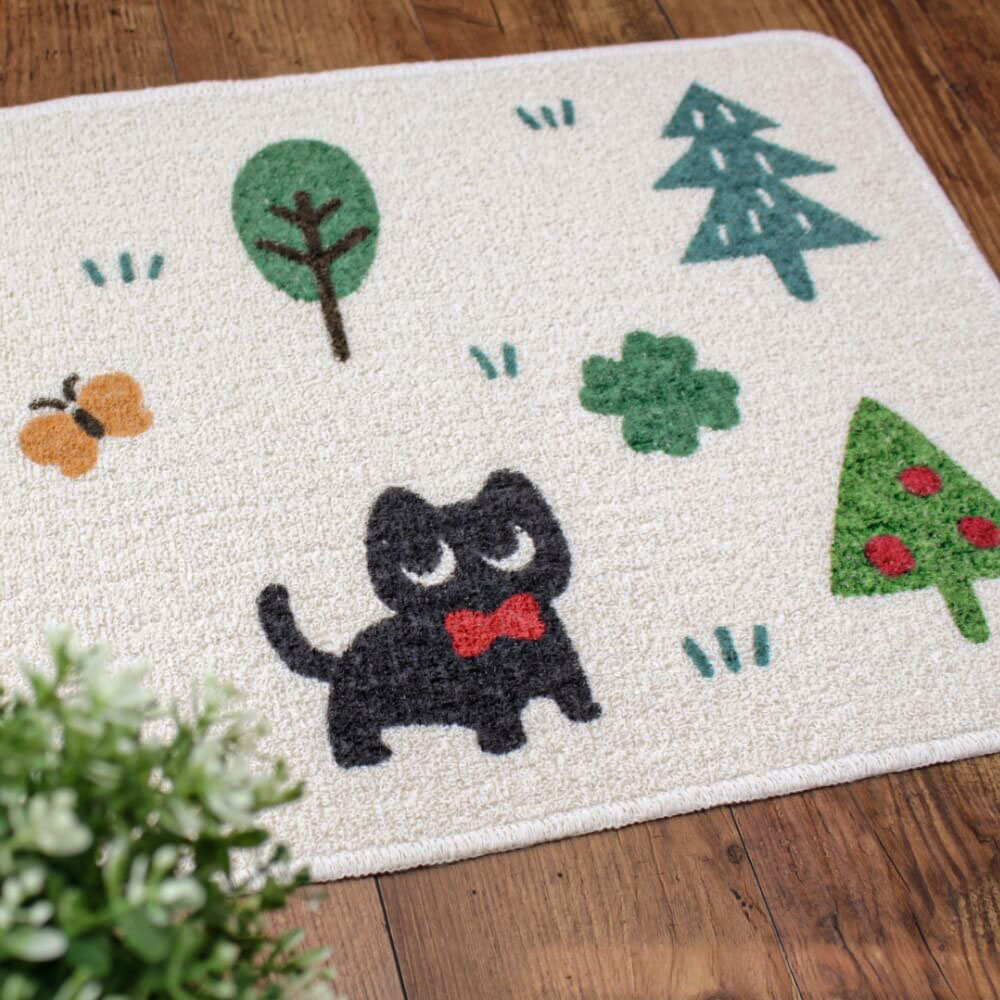 【日本Oka】日本製再生印花廚房地墊45×120cm(悠然時光款/可機洗/厚4mm), , large