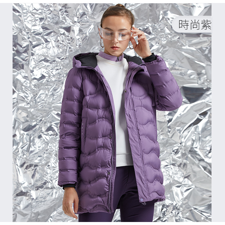 【TECTOP 探拓戶外】12145310女款長版無縫連帽羽絨外套～時尚長版連帽設計、無縫防風、防潑水、白鴨絨, , large