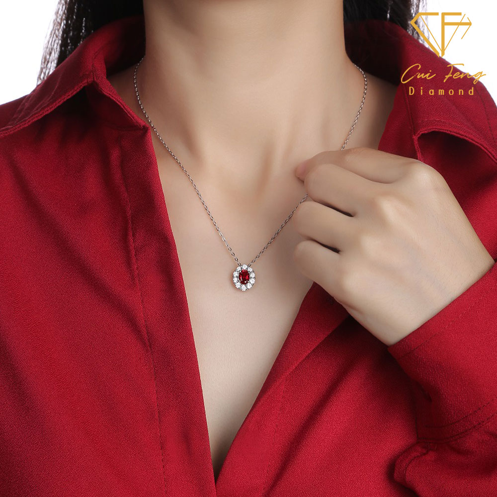【CF鑽飾】項鍊 培育紅寶石《赤心》1克拉 項墜, , large