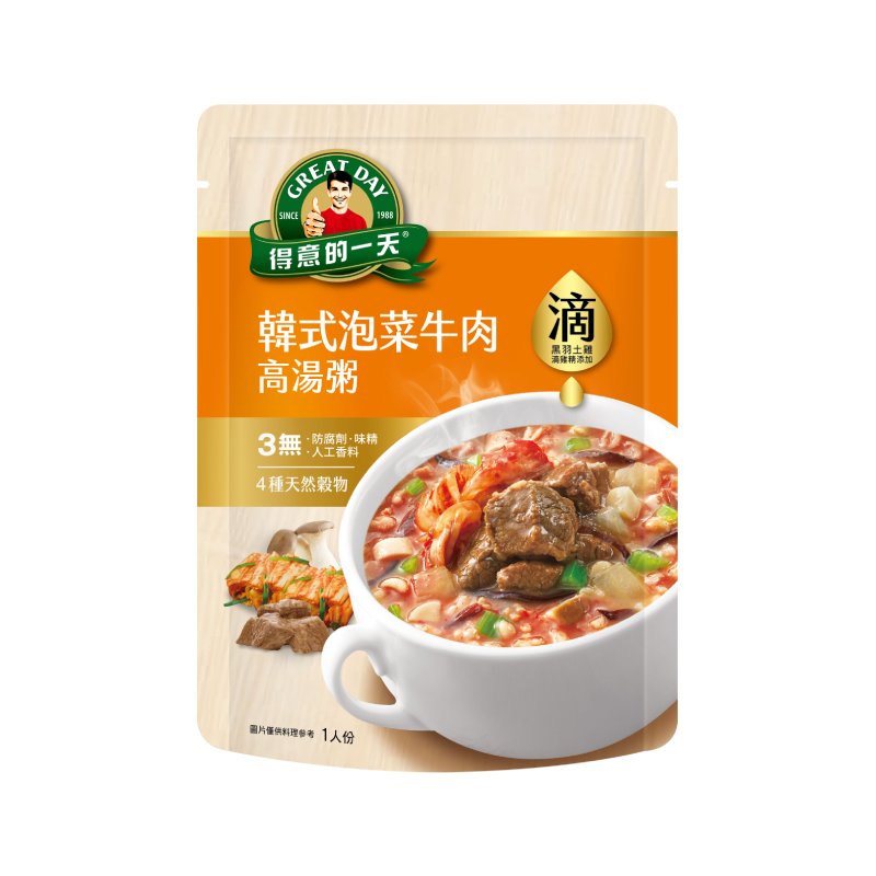 得意的一天滴雞精高湯粥韓式泡菜牛肉320g, , large
