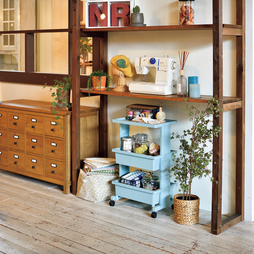 【JEJ ASTAGE】日本製多功能三層推車(檯面置物設計/置物推車/收納推車)	-藍色, , large