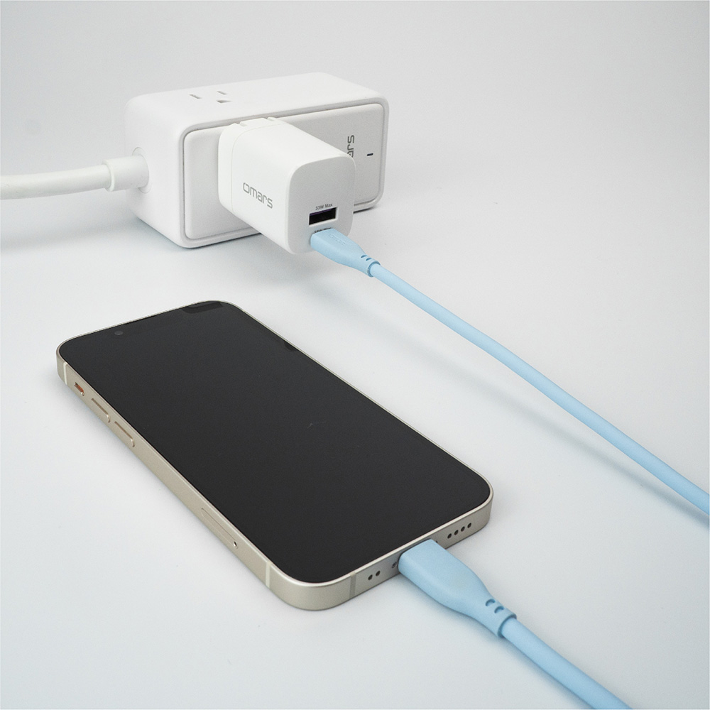 omars GaN 35W Adaptor+USB-C Silicone Cable-Blue, , large