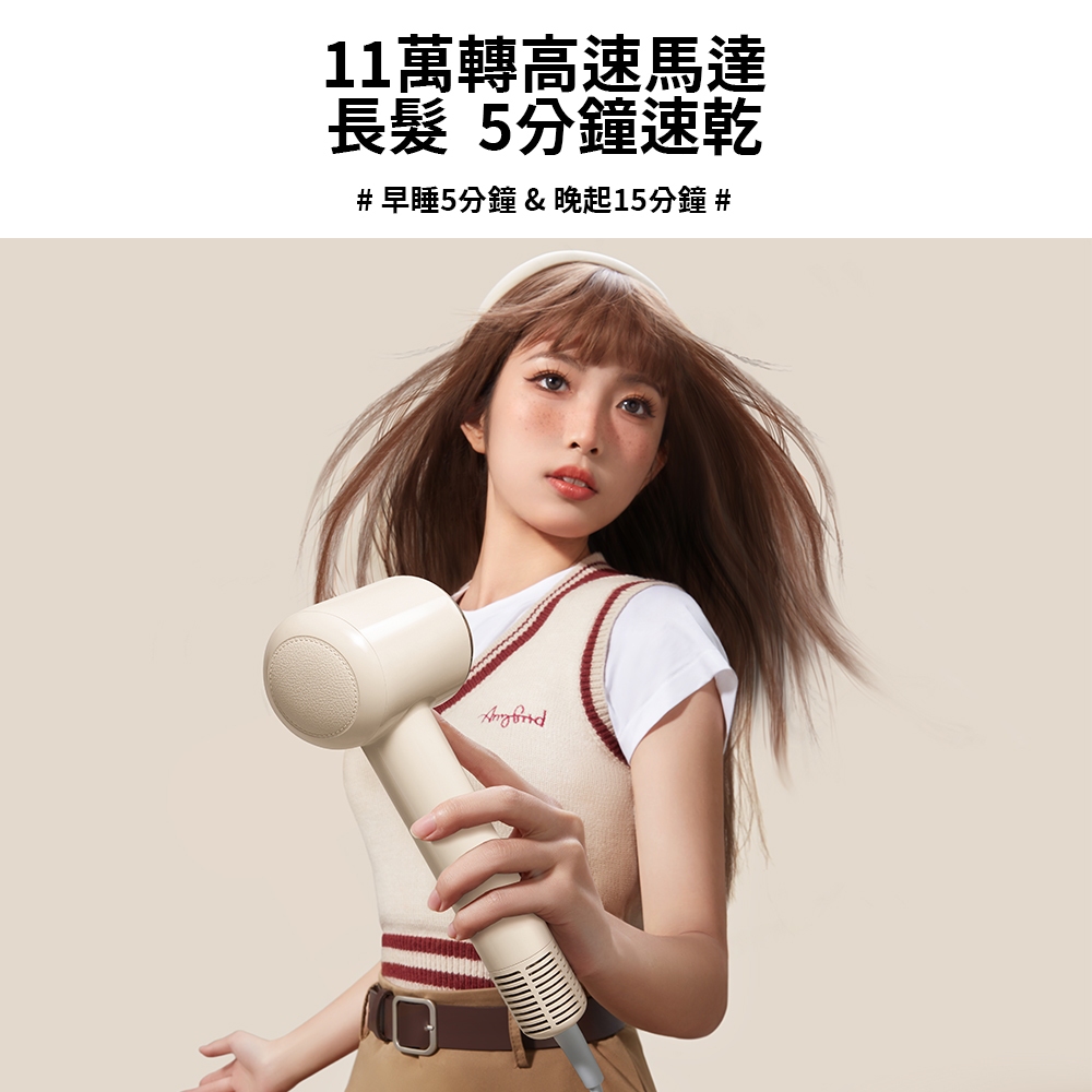 ZHIBAI 直白&nbsp;高速BLDC正負離子吹風機-台灣總代理通過BSMI認證保固2年-小甜筒-兩色可選(S1), , large